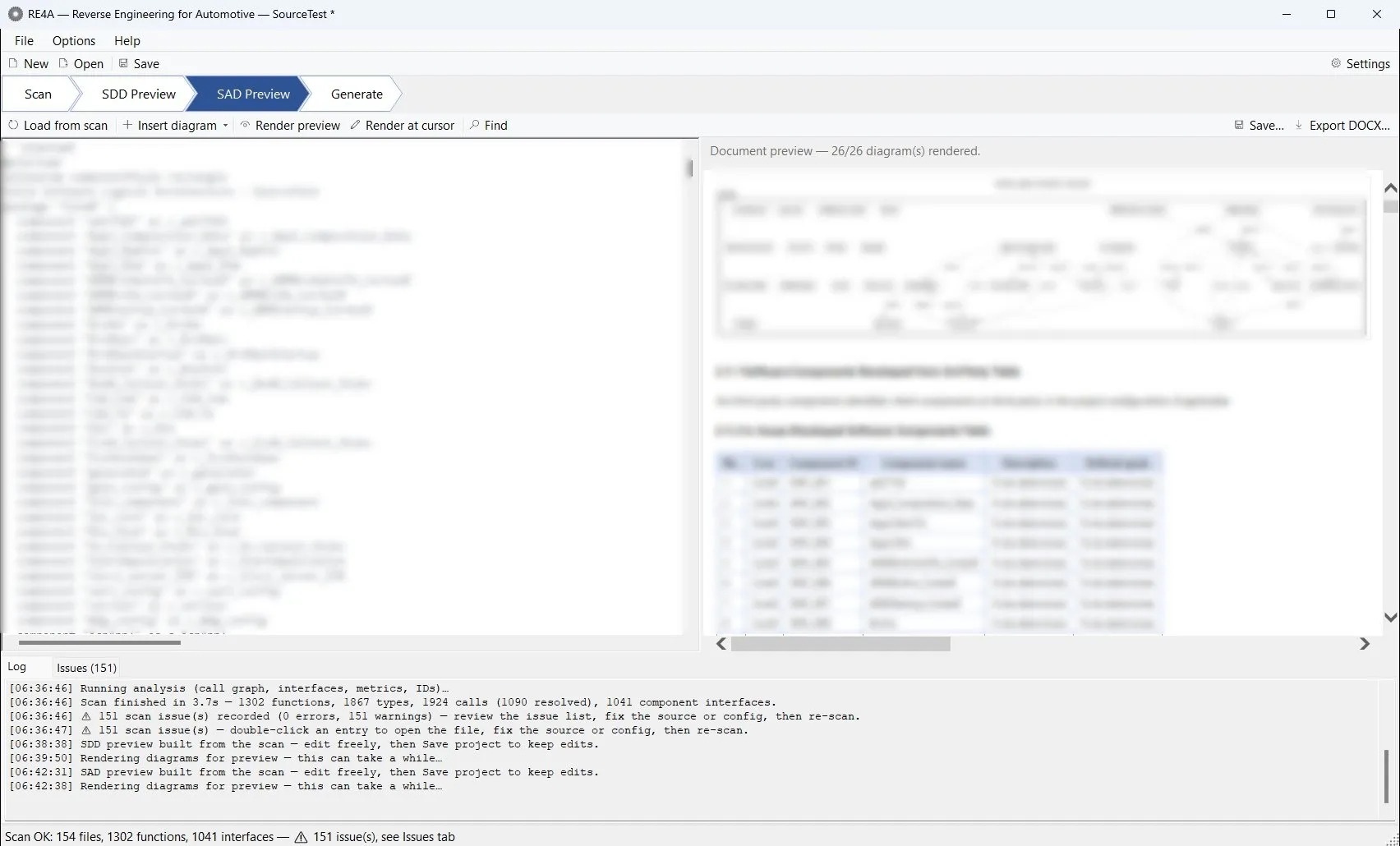 SAD Preview: logical architecture and component tables